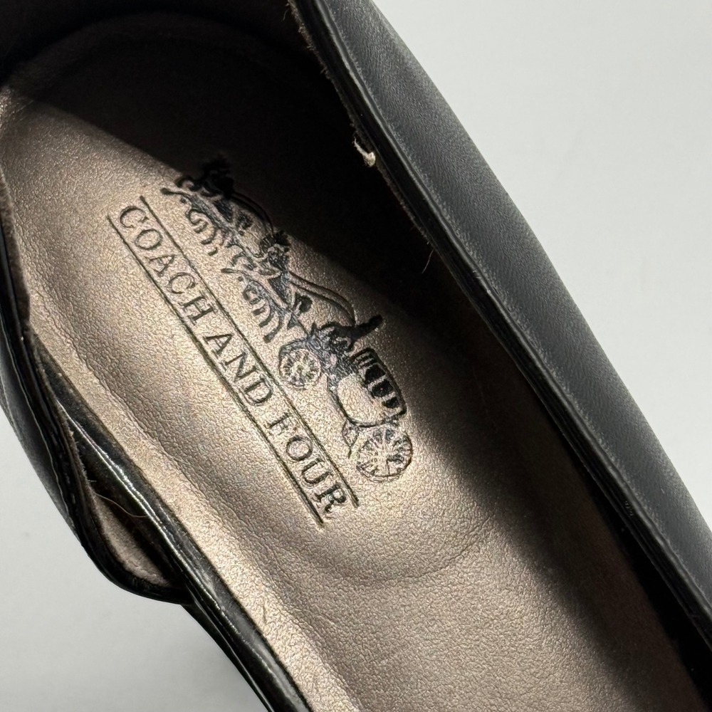 Coach and Four Womens Black Peep Toe d'Orsay Bow Stiletto Heels Size 8 Luxury - Picture 12 of 12